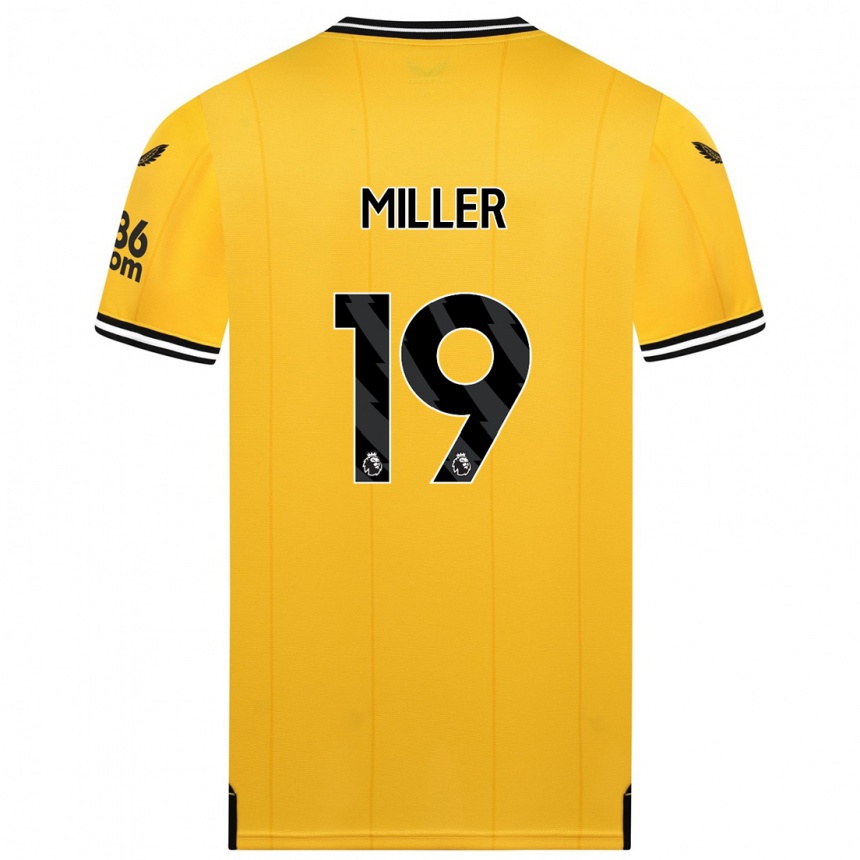 Hombre Fútbol Camiseta Ali Miller #19 Amarillo 1ª Equipación 2023/24