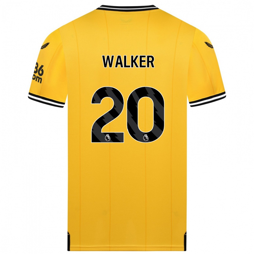 Hombre Fútbol Camiseta Lowri Walker #20 Amarillo 1ª Equipación 2023/24