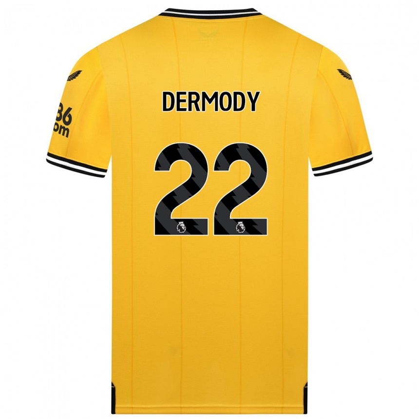 Hombre Fútbol Camiseta Helen Dermody #22 Amarillo 1ª Equipación 2023/24