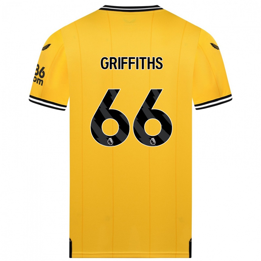 Hombre Fútbol Camiseta Harvey Griffiths #66 Amarillo 1ª Equipación 2023/24