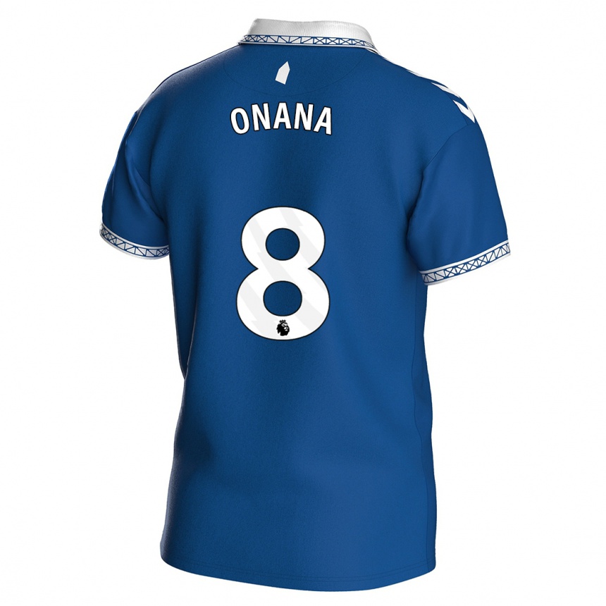 Hombre Fútbol Camiseta Amadou Onana #8 Azul Real 1ª Equipación 2023/24
