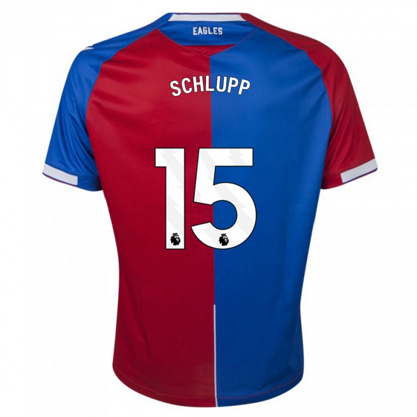 Hombre Fútbol Camiseta Jeffrey Schlupp #15 Rojo Azul 1ª Equipación 2023/24