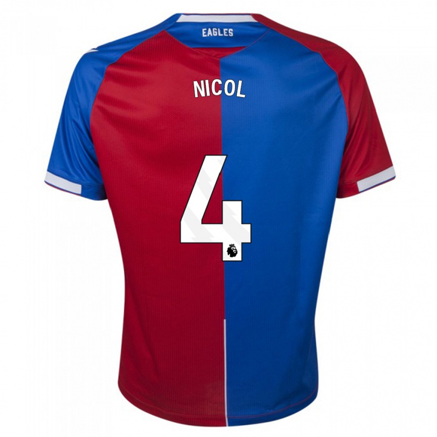 Hombre Fútbol Camiseta Leigh Nicol #4 Rojo Azul 1ª Equipación 2023/24