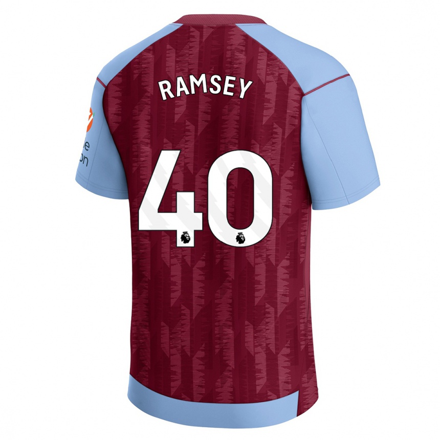 Hombre Fútbol Camiseta Aaron Ramsey #40 Azul Claro 1ª Equipación 2023/24