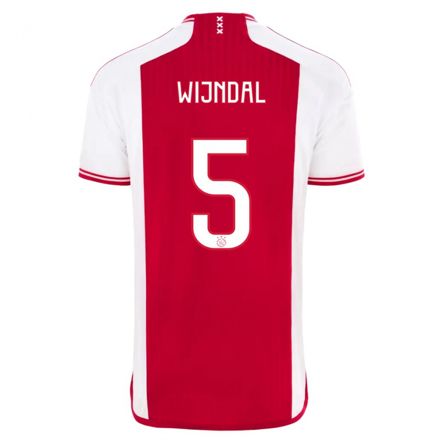 Hombre Fútbol Camiseta Owen Wijndal #5 Rojo Blanco 1ª Equipación 2023/24