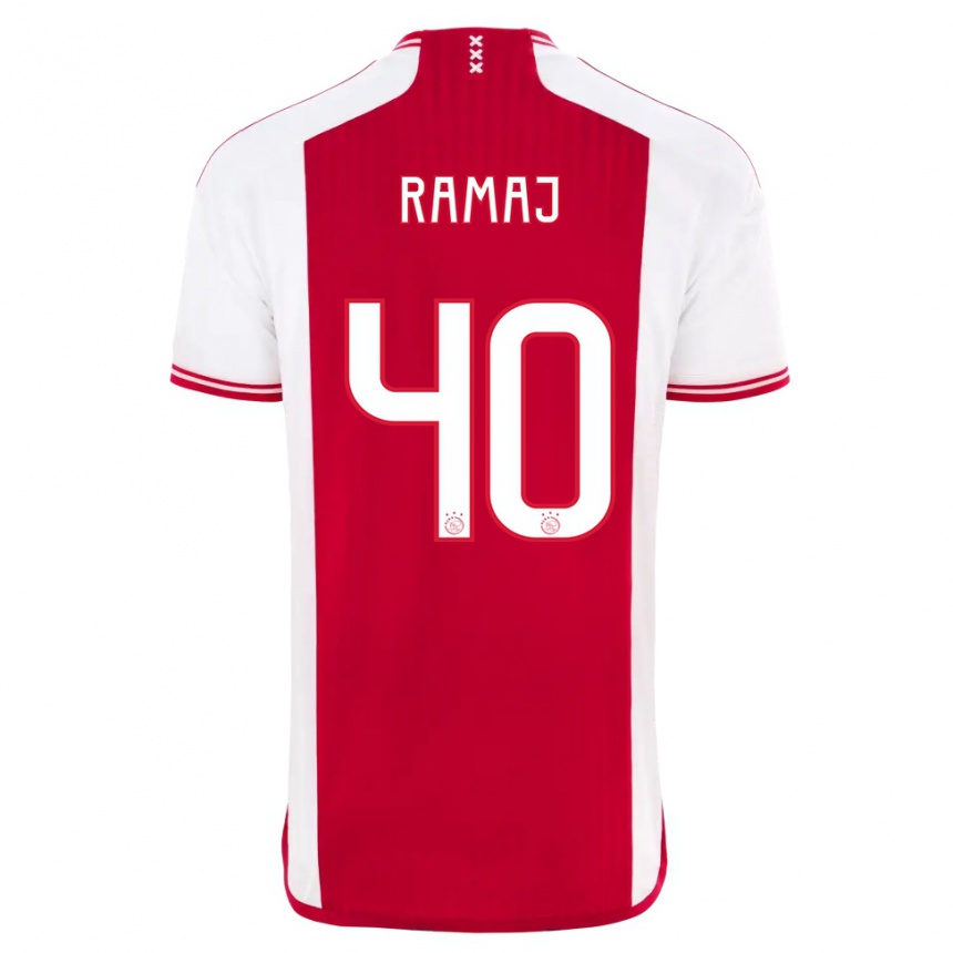 Hombre Fútbol Camiseta Diant Ramaj #40 Rojo Blanco 1ª Equipación 2023/24