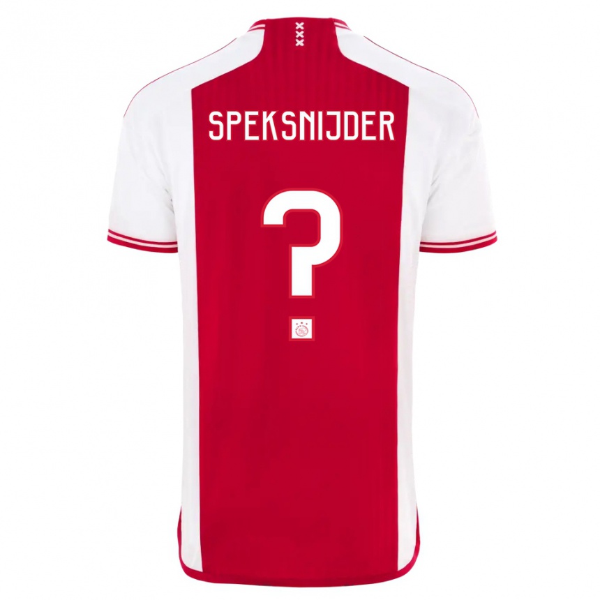 Hombre Fútbol Camiseta Rico Speksnijder #0 Rojo Blanco 1ª Equipación 2023/24