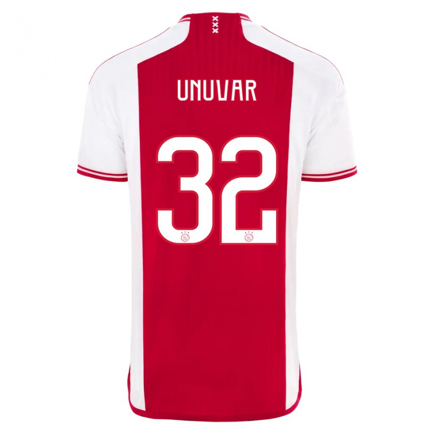 Hombre Fútbol Camiseta Naci Unuvar #32 Rojo Blanco 1ª Equipación 2023/24