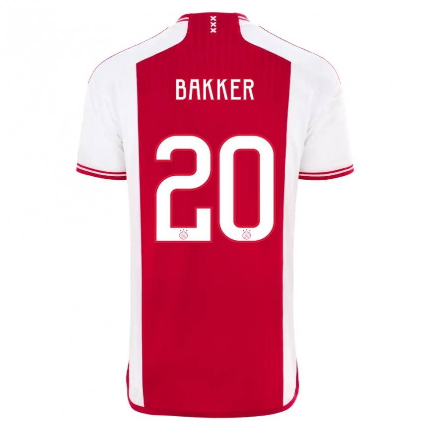 Hombre Fútbol Camiseta Eshly Bakker #20 Rojo Blanco 1ª Equipación 2023/24