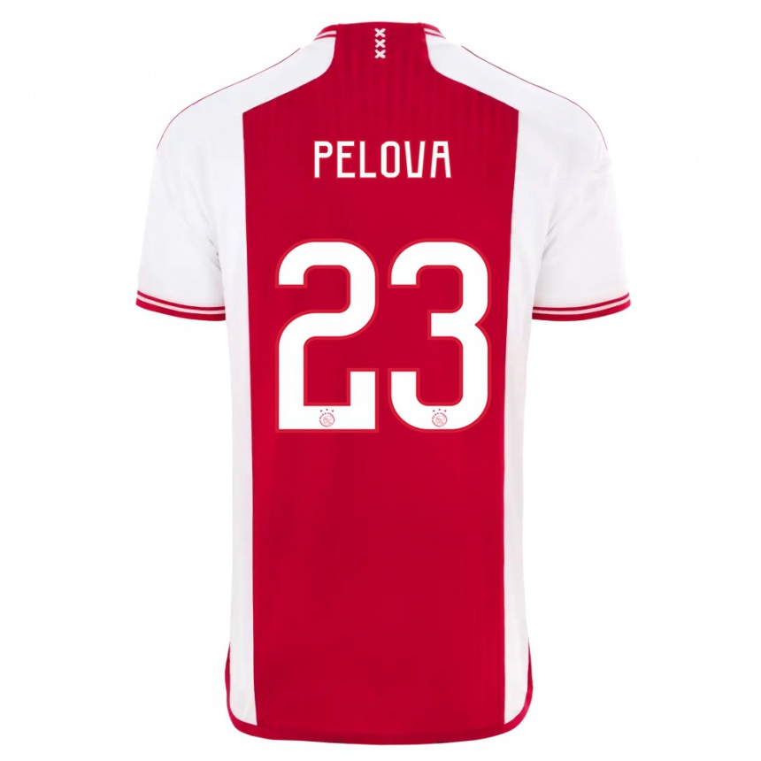 Hombre Fútbol Camiseta Victoria Pelova #23 Rojo Blanco 1ª Equipación 2023/24