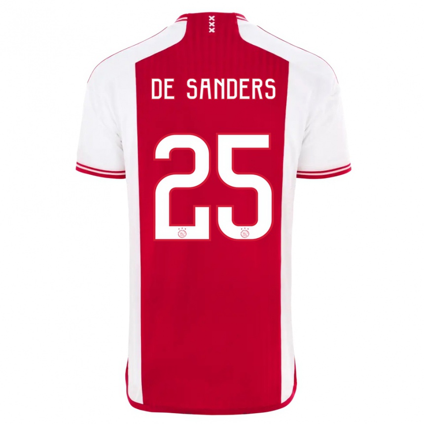 Hombre Fútbol Camiseta Kay-Lee De Sanders #25 Rojo Blanco 1ª Equipación 2023/24