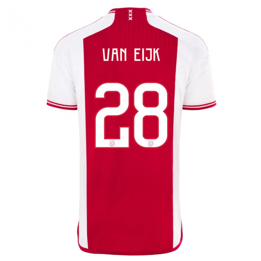 Hombre Fútbol Camiseta Regina Van Eijk #28 Rojo Blanco 1ª Equipación 2023/24