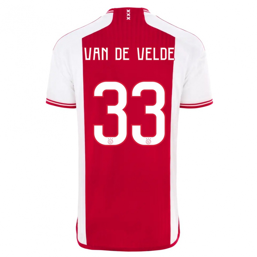 Hombre Fútbol Camiseta Jonna Van De Velde #33 Rojo Blanco 1ª Equipación 2023/24