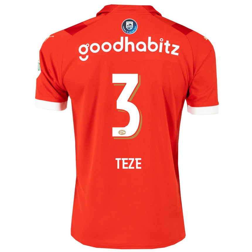 Hombre Fútbol Camiseta Teze #3 Rojo 1ª Equipación 2023/24