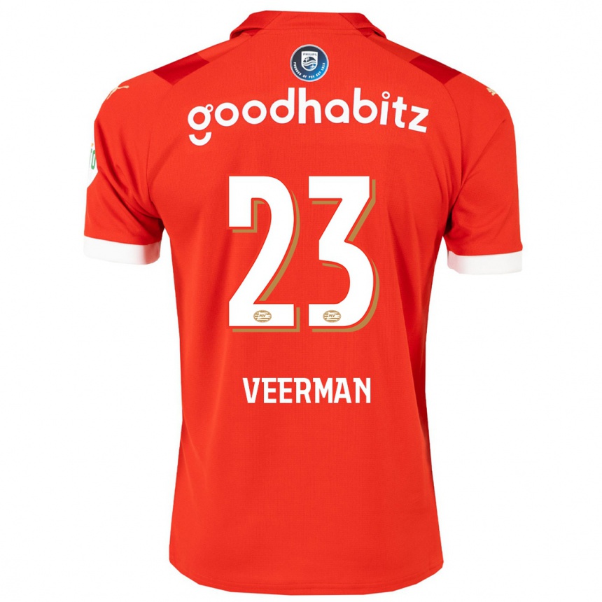 Hombre Fútbol Camiseta Joey Veerman #23 Rojo 1ª Equipación 2023/24