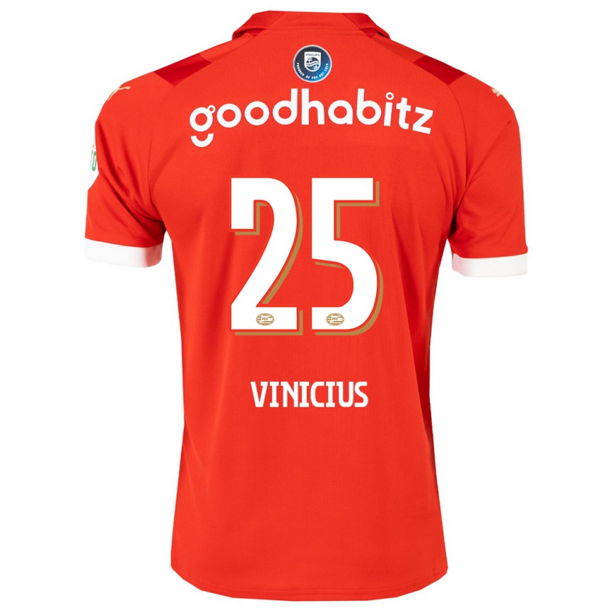 Hombre Fútbol Camiseta Carlos Vinicius #25 Rojo 1ª Equipación 2023/24