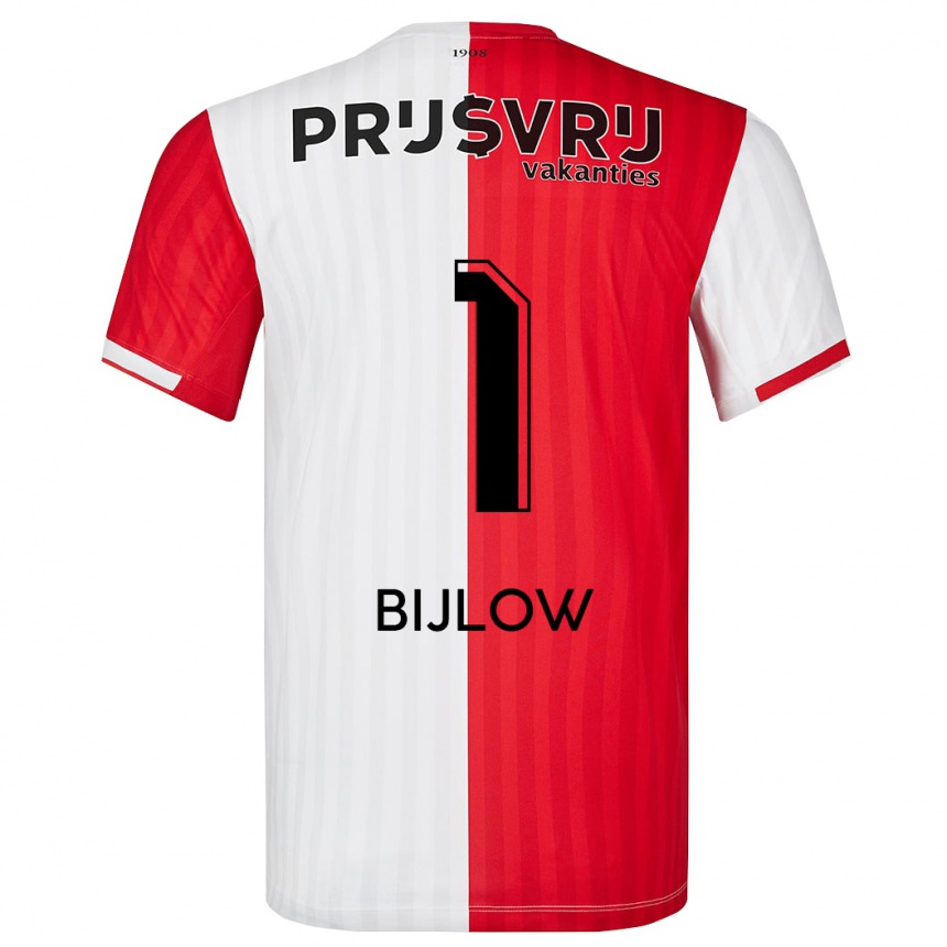 Hombre Fútbol Camiseta Justin Bijlow #1 Rojo Blanco 1ª Equipación 2023/24