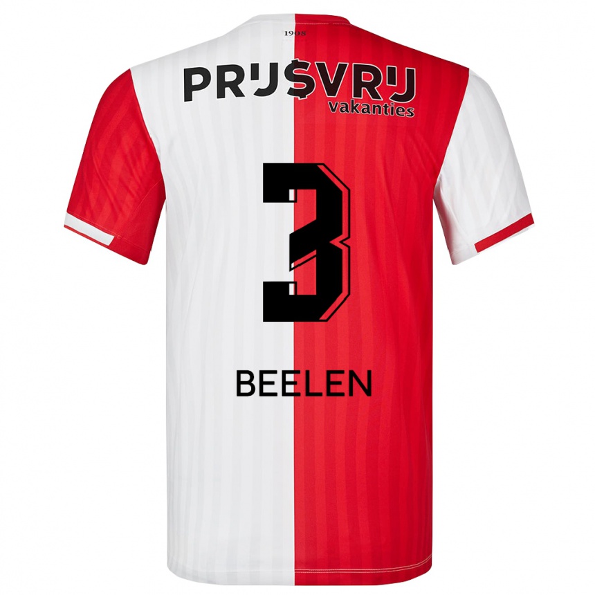 Hombre Fútbol Camiseta Thomas Beelen #3 Rojo Blanco 1ª Equipación 2023/24