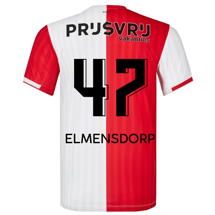 Hombre Fútbol Camiseta Paris Elmensdorp #47 Rojo Blanco 1ª Equipación 2023/24