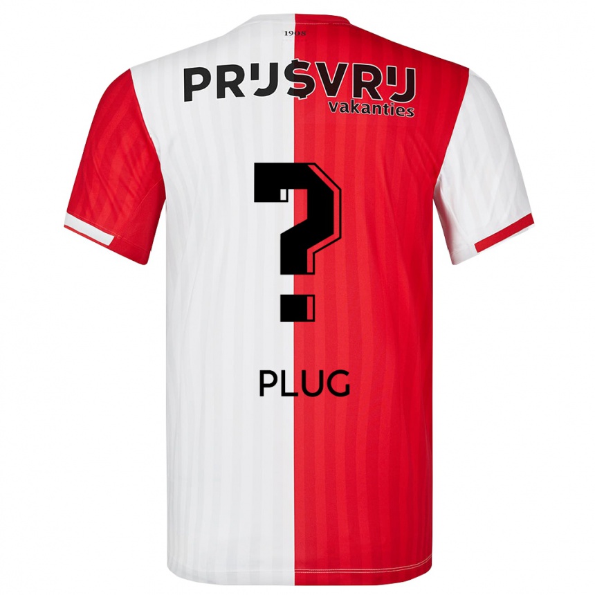 Hombre Fútbol Camiseta Jan Plug #0 Rojo Blanco 1ª Equipación 2023/24