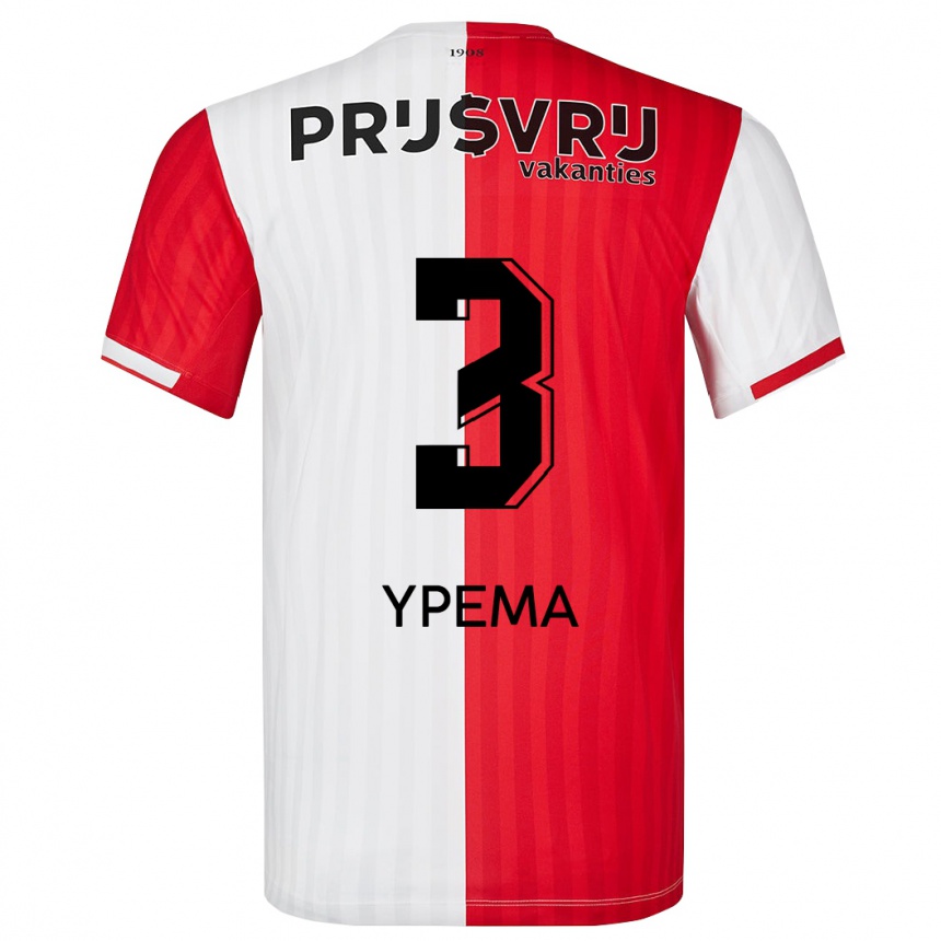 Hombre Fútbol Camiseta Danique Ypema #3 Rojo Blanco 1ª Equipación 2023/24