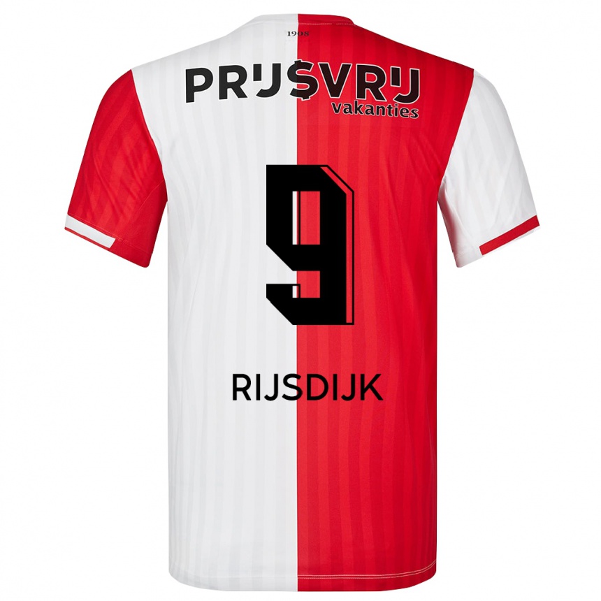 Hombre Fútbol Camiseta Pia Rijsdijk #9 Rojo Blanco 1ª Equipación 2023/24