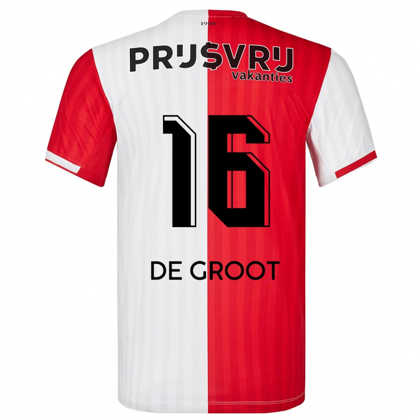 Hombre Fútbol Camiseta Jasmijn De Groot #16 Rojo Blanco 1ª Equipación 2023/24