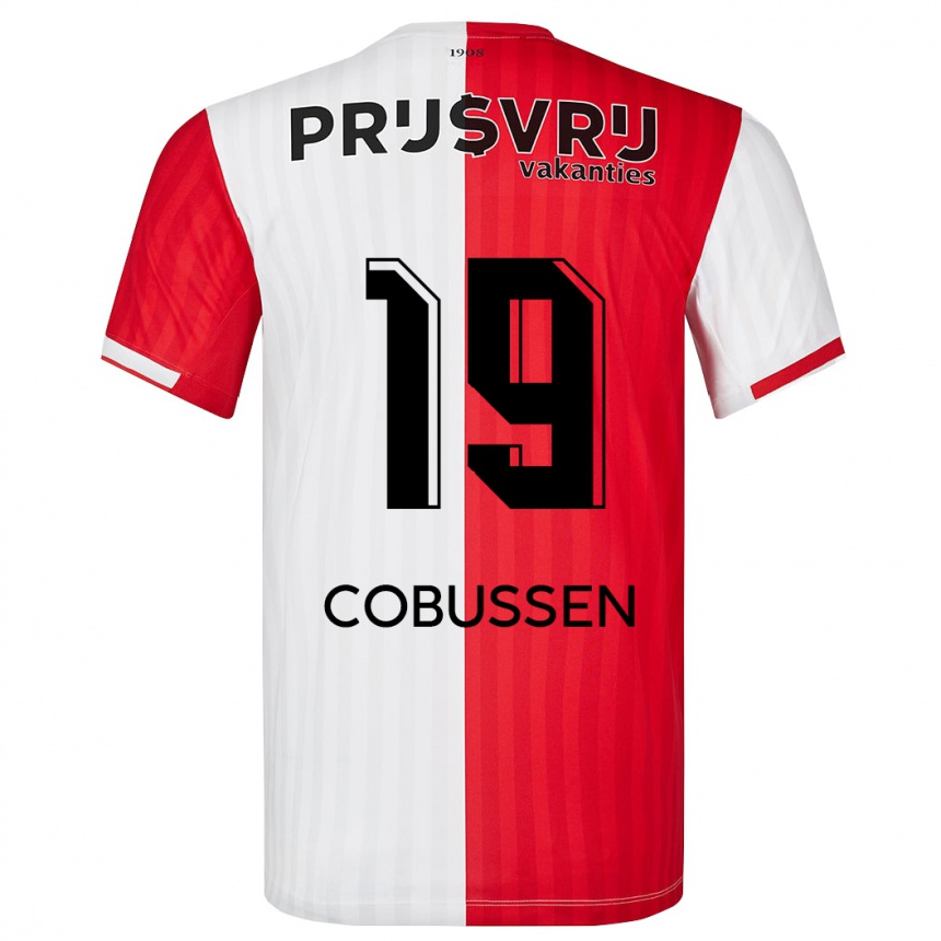 Hombre Fútbol Camiseta Sophie Cobussen #19 Rojo Blanco 1ª Equipación 2023/24