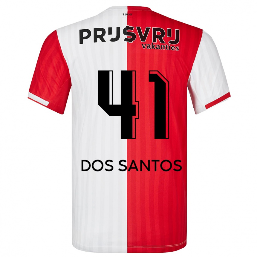 Hombre Fútbol Camiseta Giuliany Ben-David Dos Santos #41 Rojo Blanco 1ª Equipación 2023/24