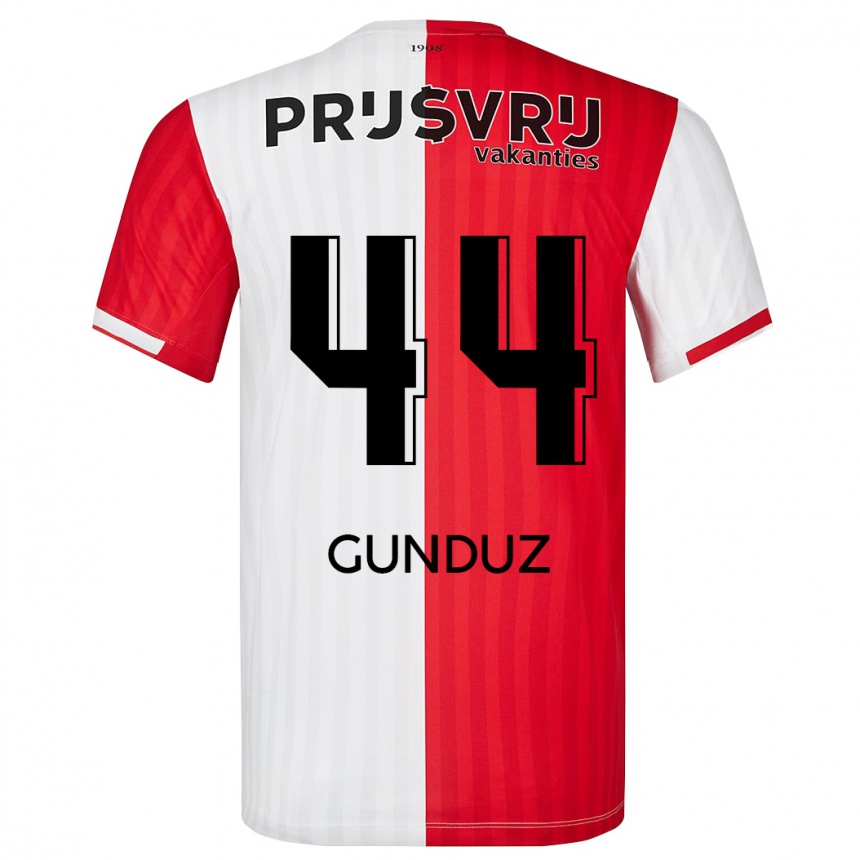 Hombre Fútbol Camiseta Omer Gunduz #44 Rojo Blanco 1ª Equipación 2023/24