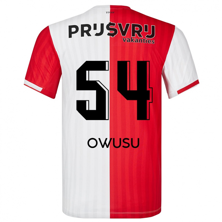 Hombre Fútbol Camiseta Denzel Owusu #54 Rojo Blanco 1ª Equipación 2023/24