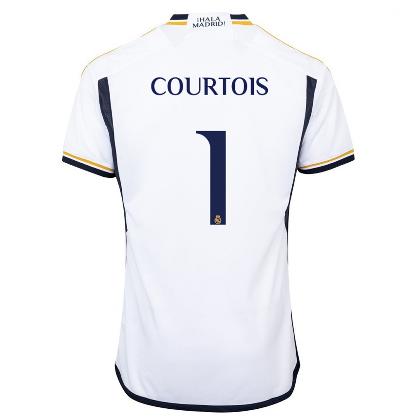 Hombre Fútbol Camiseta Thibaut Courtois #1 Blanco 1ª Equipación 2023/24