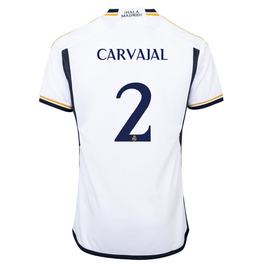 Hombre Fútbol Camiseta Daniel Carvajal #2 Blanco 1ª Equipación 2023/24