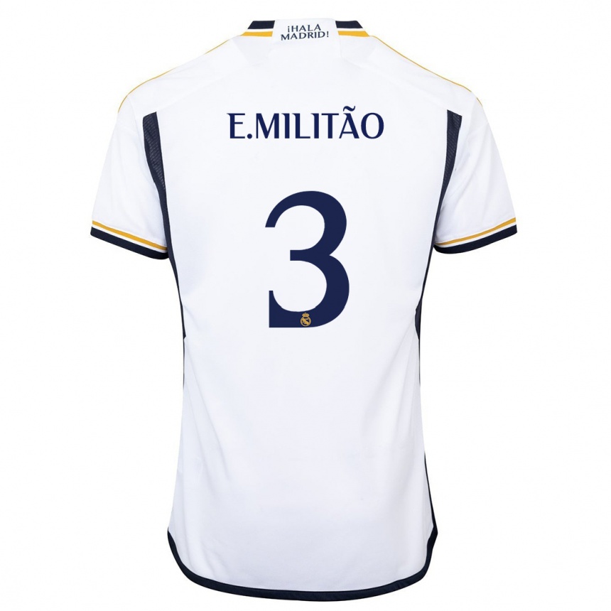 Hombre Fútbol Camiseta Eder Militao #3 Blanco 1ª Equipación 2023/24