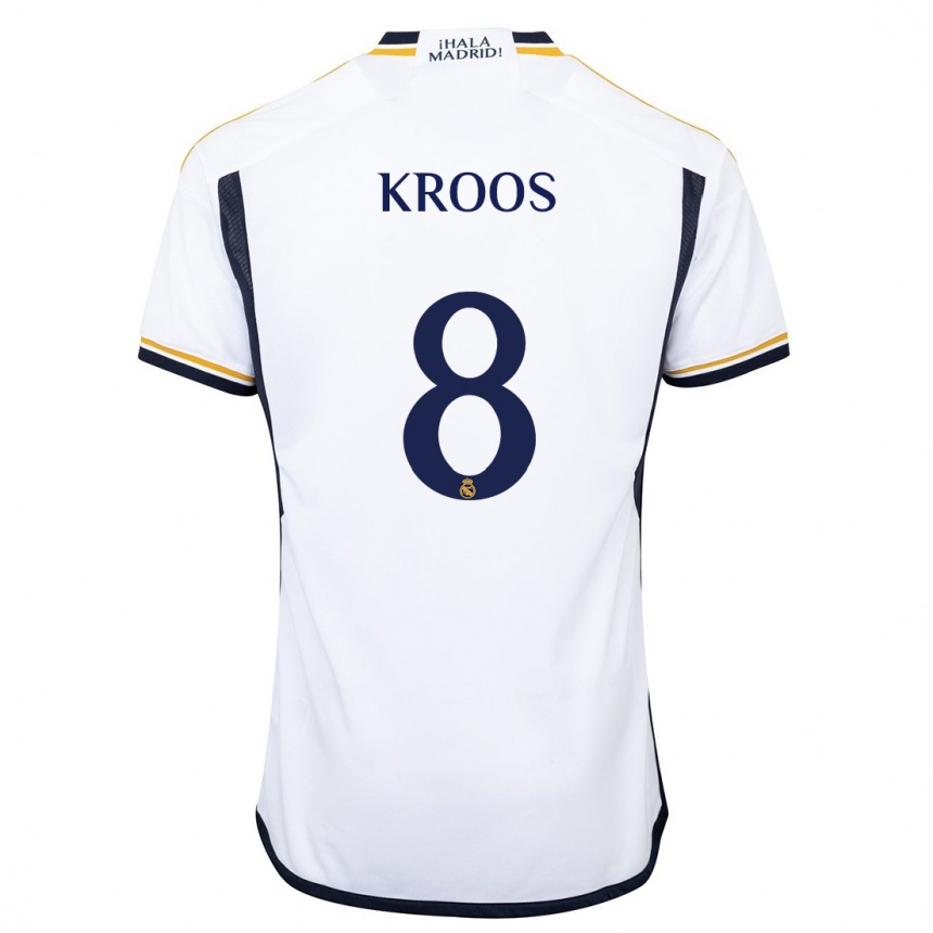 Hombre Fútbol Camiseta Toni Kroos #8 Blanco 1ª Equipación 2023/24