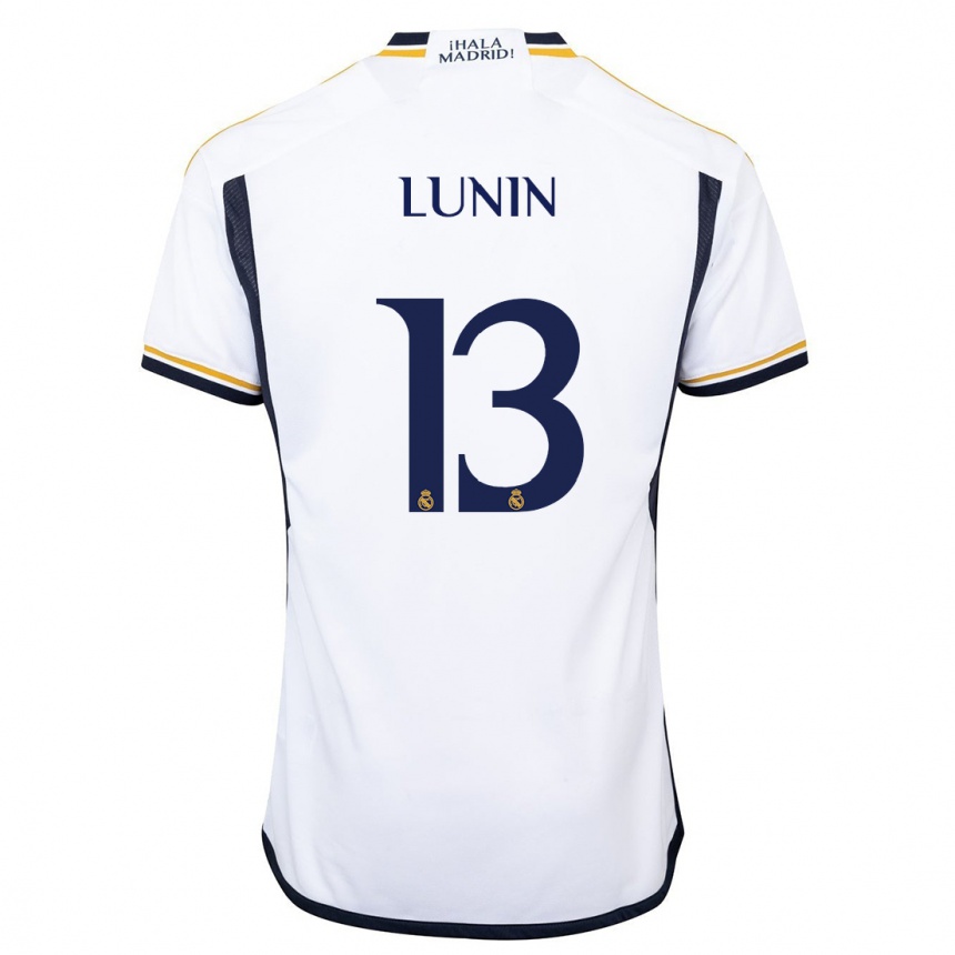 Hombre Fútbol Camiseta Andriy Lunin #13 Blanco 1ª Equipación 2023/24