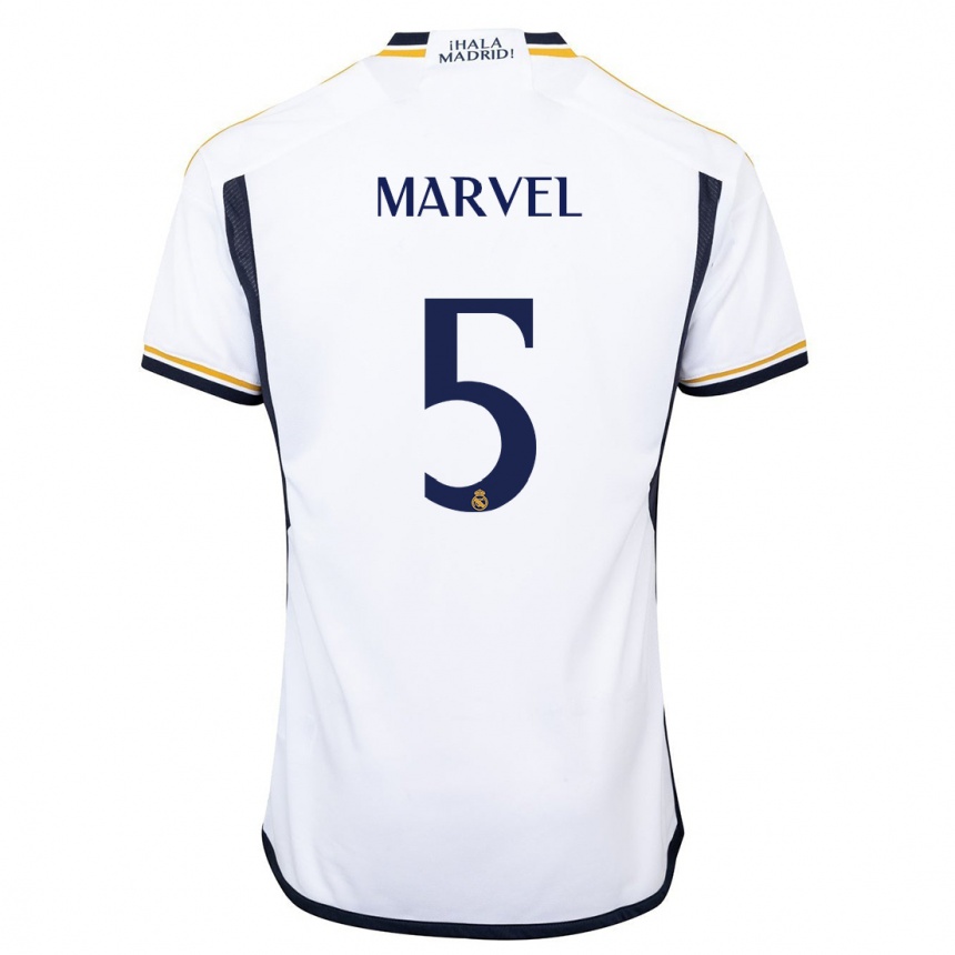 Hombre Fútbol Camiseta Marvel #5 Blanco 1ª Equipación 2023/24