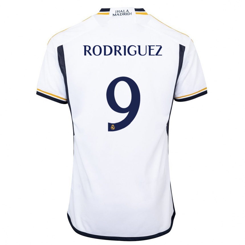 Hombre Fútbol Camiseta Alvaro Rodriguez #9 Blanco 1ª Equipación 2023/24