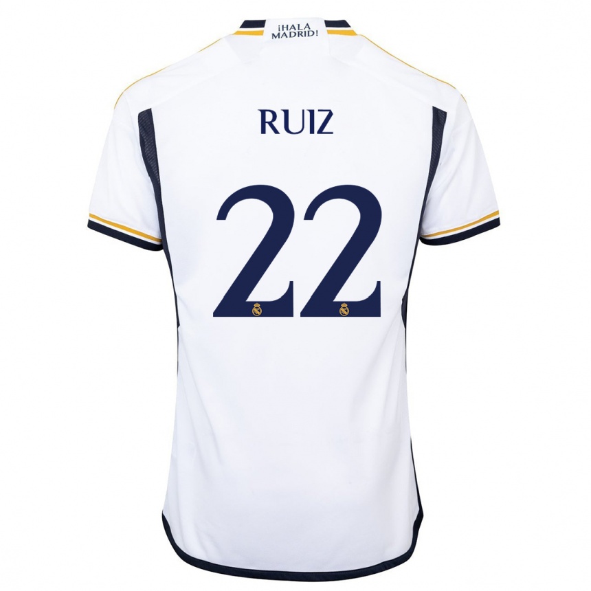 Hombre Fútbol Camiseta Ferran Ruiz #22 Blanco 1ª Equipación 2023/24