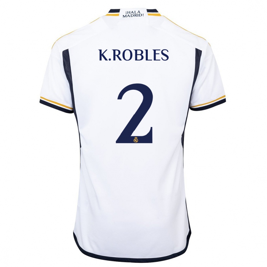 Hombre Fútbol Camiseta Kenti Robles #2 Blanco 1ª Equipación 2023/24