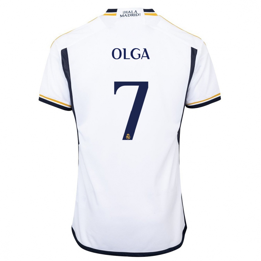 Hombre Fútbol Camiseta Olga Carmona #7 Blanco 1ª Equipación 2023/24