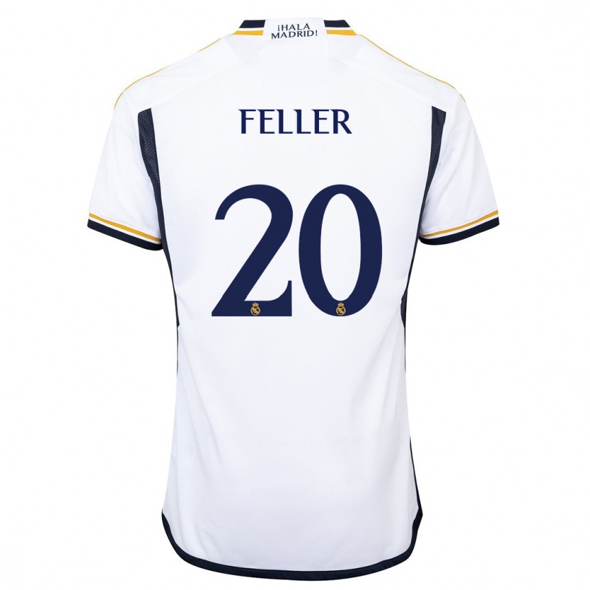 Hombre Fútbol Camiseta Naomie Feller #20 Blanco 1ª Equipación 2023/24