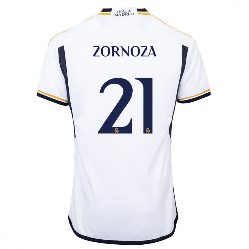 Hombre Fútbol Camiseta Claudia Zornoza #21 Blanco 1ª Equipación 2023/24