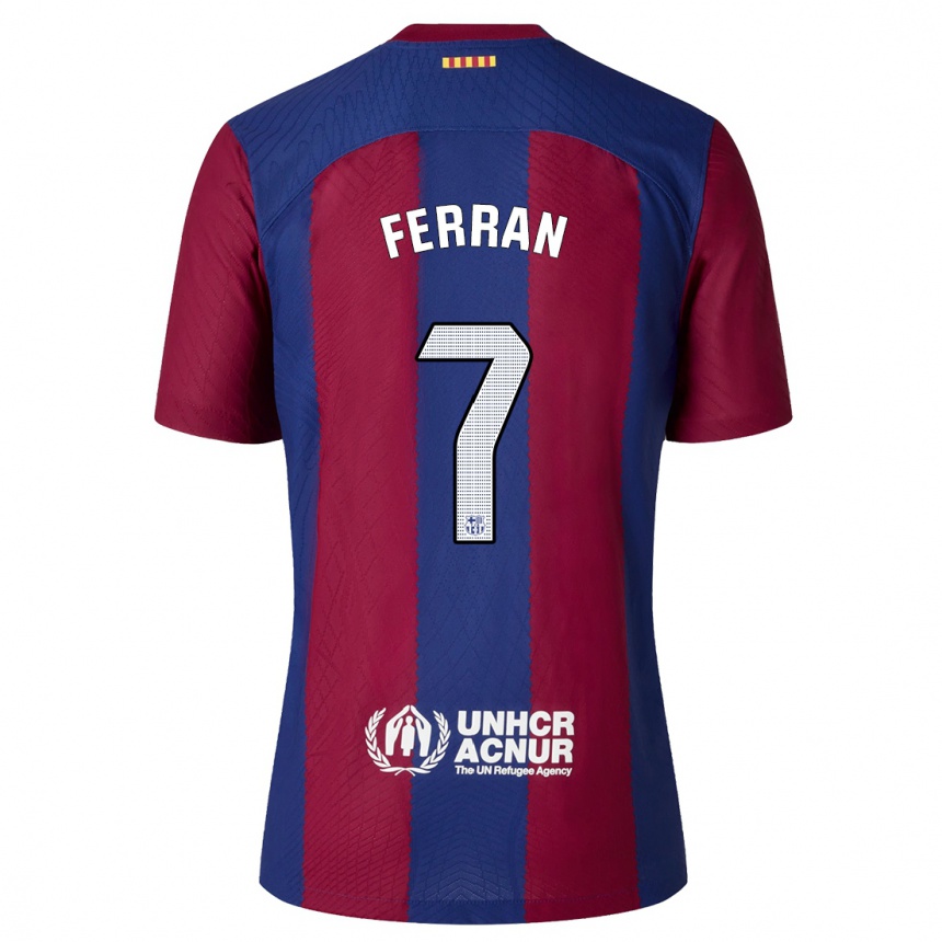 Hombre Fútbol Camiseta Ferran Torres #7 Rojo Azul 1ª Equipación 2023/24