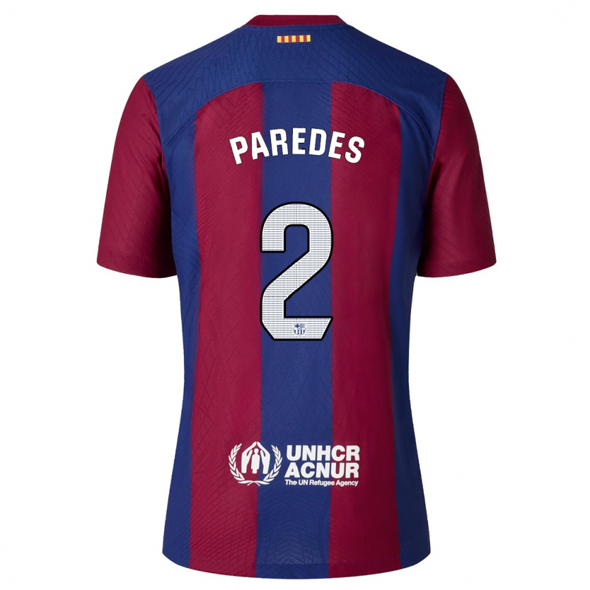 Hombre Fútbol Camiseta Irene Paredes #2 Rojo Azul 1ª Equipación 2023/24