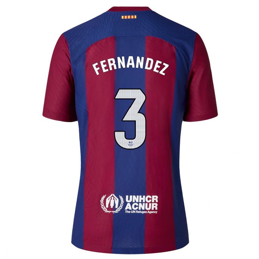 Hombre Fútbol Camiseta Jana Fernandez #3 Rojo Azul 1ª Equipación 2023/24