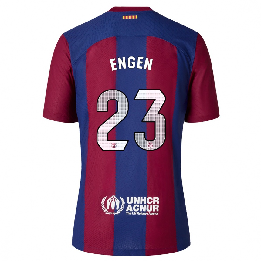 Hombre Fútbol Camiseta Ingrid Engen #23 Rojo Azul 1ª Equipación 2023/24