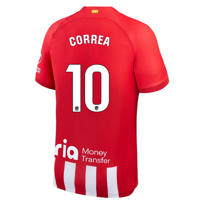 Hombre Fútbol Camiseta Angel Correa #10 Rojo Blanco 1ª Equipación 2023/24