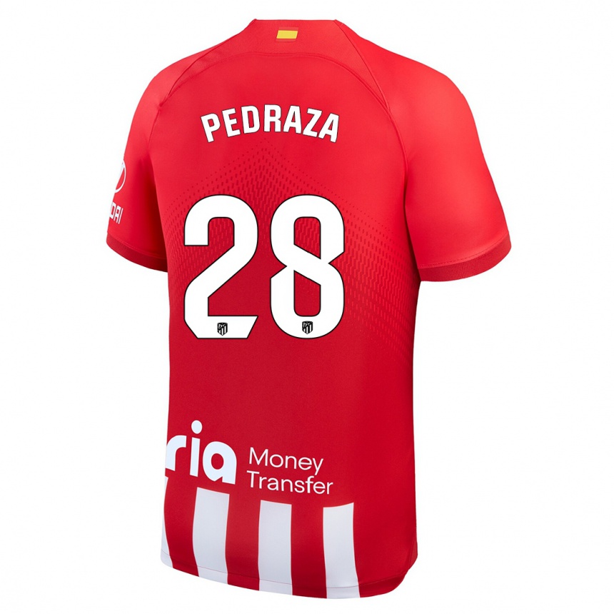 Hombre Fútbol Camiseta Alfredo Pedraza #28 Rojo Blanco 1ª Equipación 2023/24