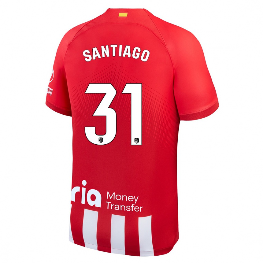 Hombre Fútbol Camiseta Abraham Santiago #31 Rojo Blanco 1ª Equipación 2023/24